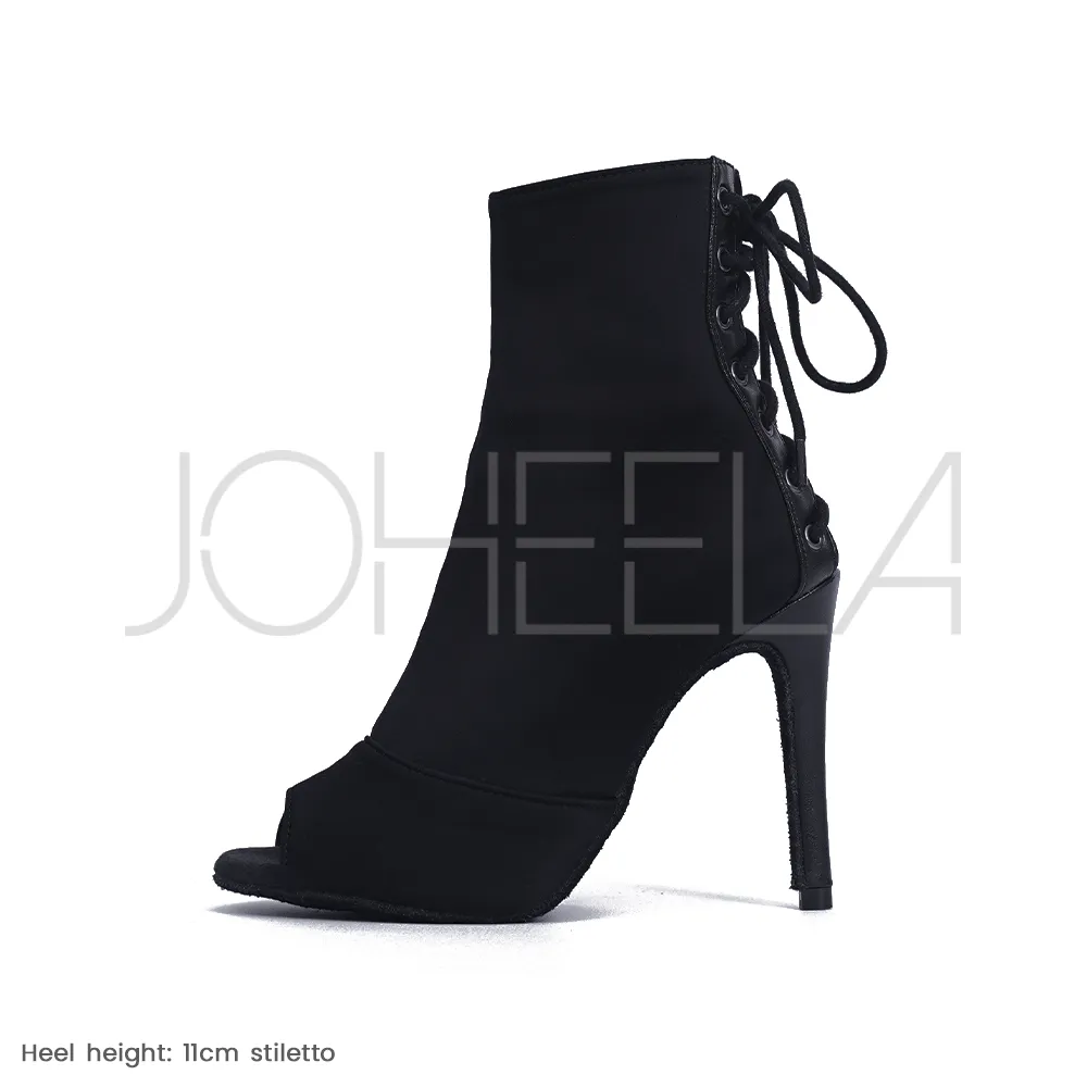 Louane noir - Talons stilettos standard - Prête à expédier