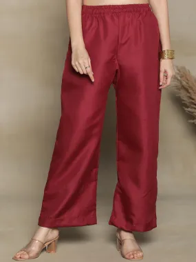 Maroon CottonSlub Palazzo