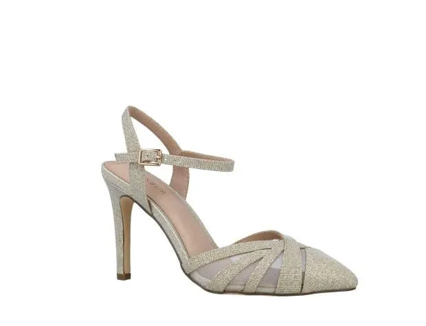 Menbur Gold Glitter High Heel Sandals