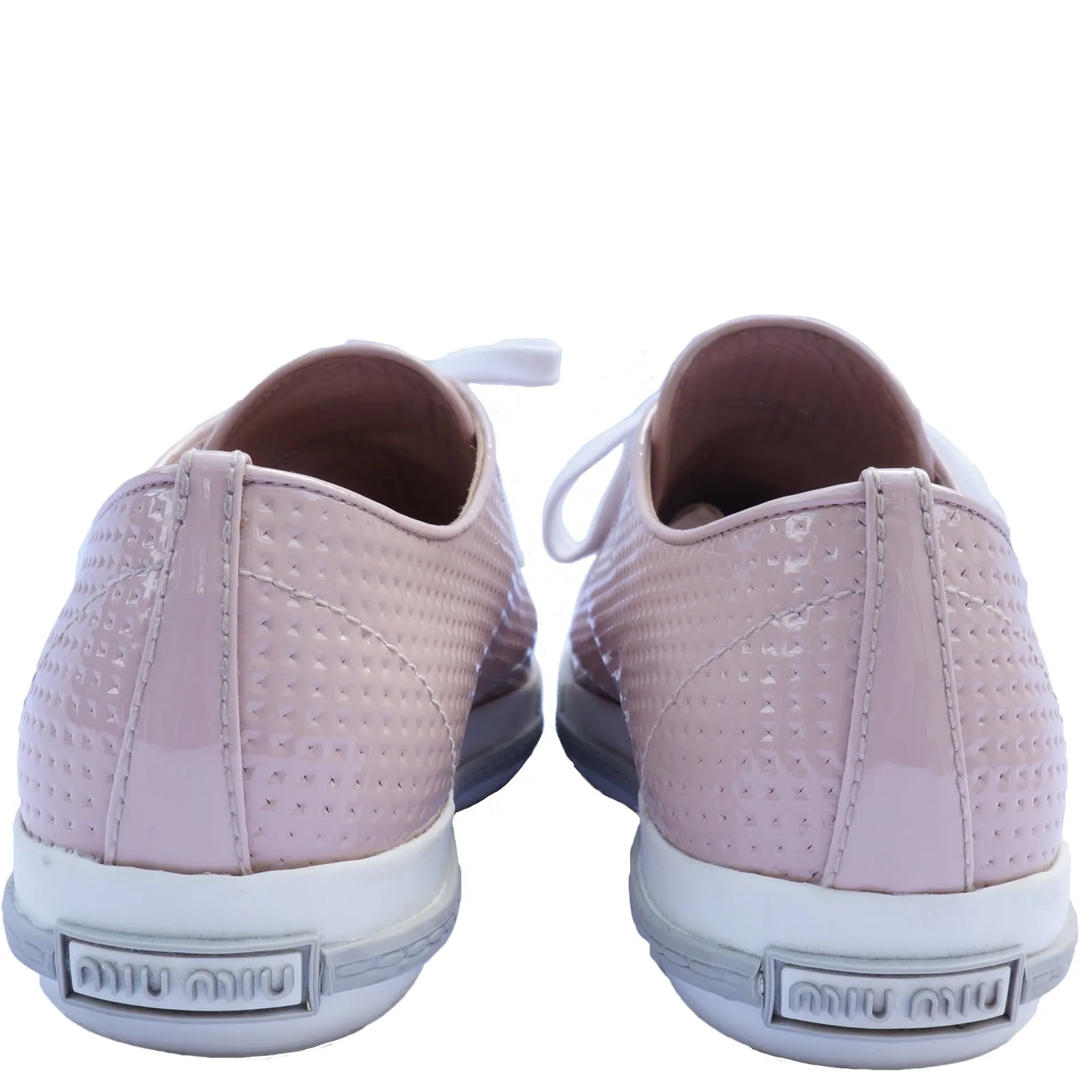 MIU MIU PINK CRYSTAL CAP-TOE SNEAKERS
