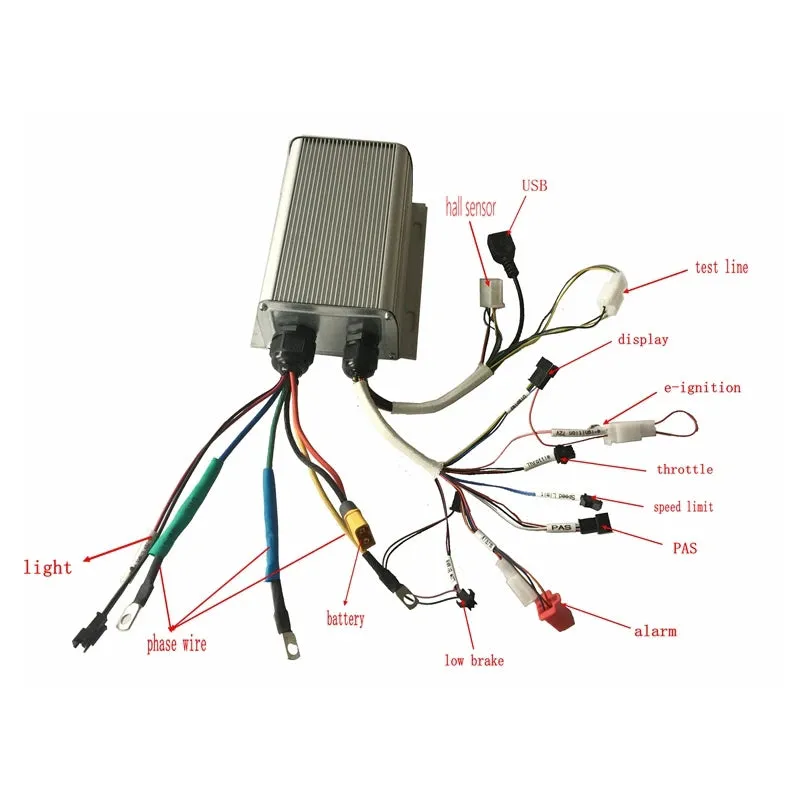 NBP US Freeshipping 48-72v 2000W Fat Bike Kit Front 135mm/Rear 170 190mm Dropout EBike Hub Motor Electric Bicycle Conversion Kit