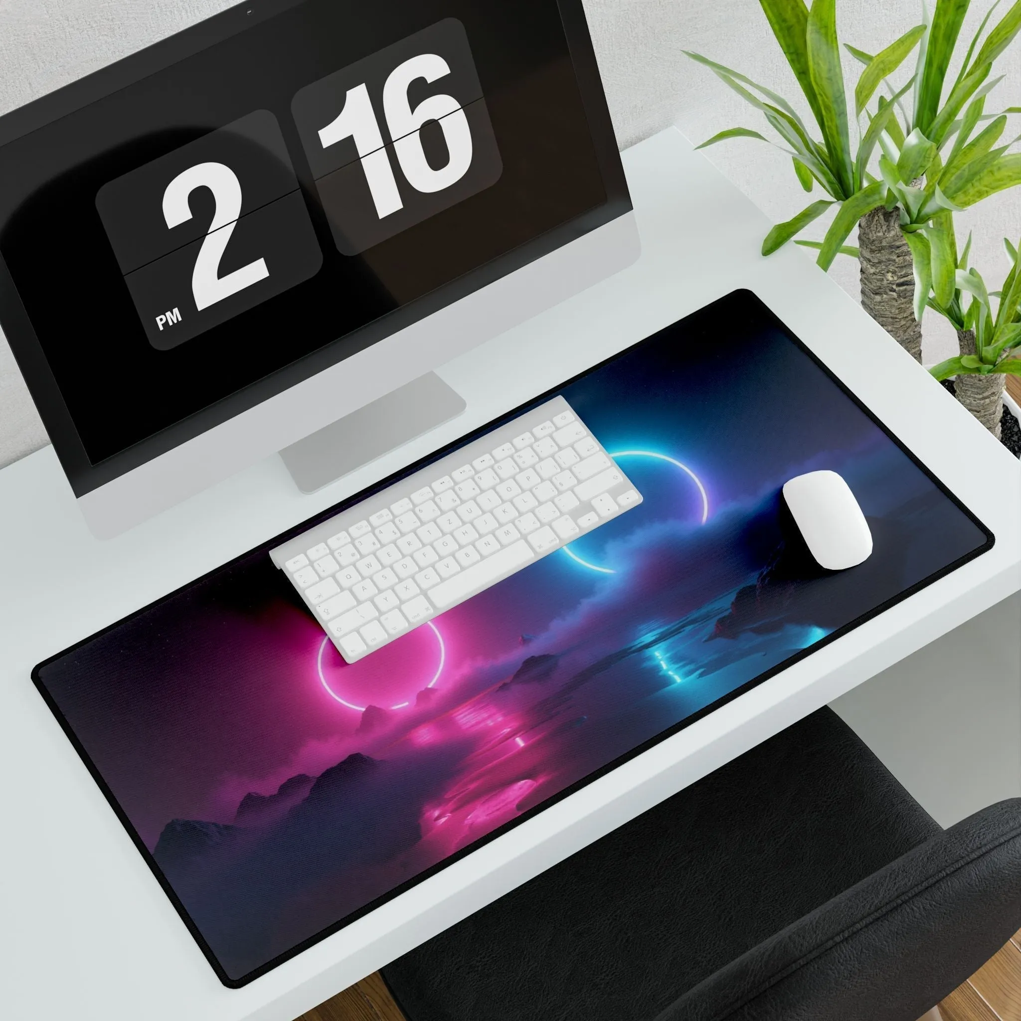 Neon Glow Mouse Pad - Futuristic Gaming or Office Decor