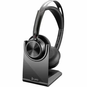 Poly Voyager Focus 2 USB-C-C Headset  USB-C/A Adapter   Charging Stand