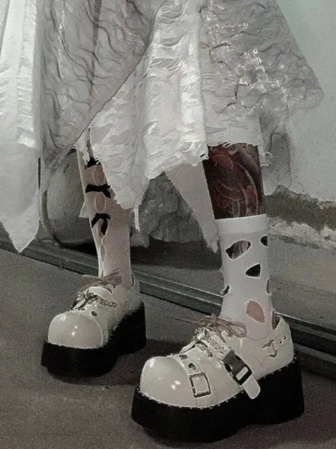 Punk Lolita Platform Toe Devil Shoes Gothic Round Trap