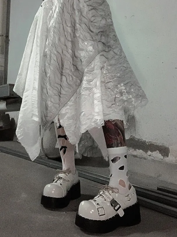 Punk Lolita Platform Toe Devil Shoes Gothic Round Trap