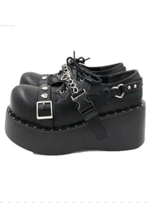 Punk Lolita Platform Toe Devil Shoes Gothic Round Trap