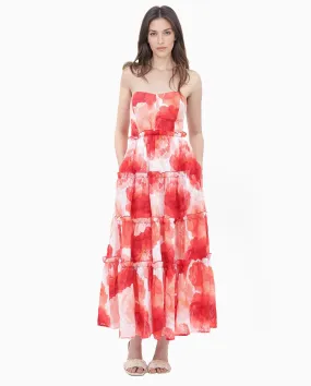 Rareism Womens Elma Pink Dress Noodle Strap Print
