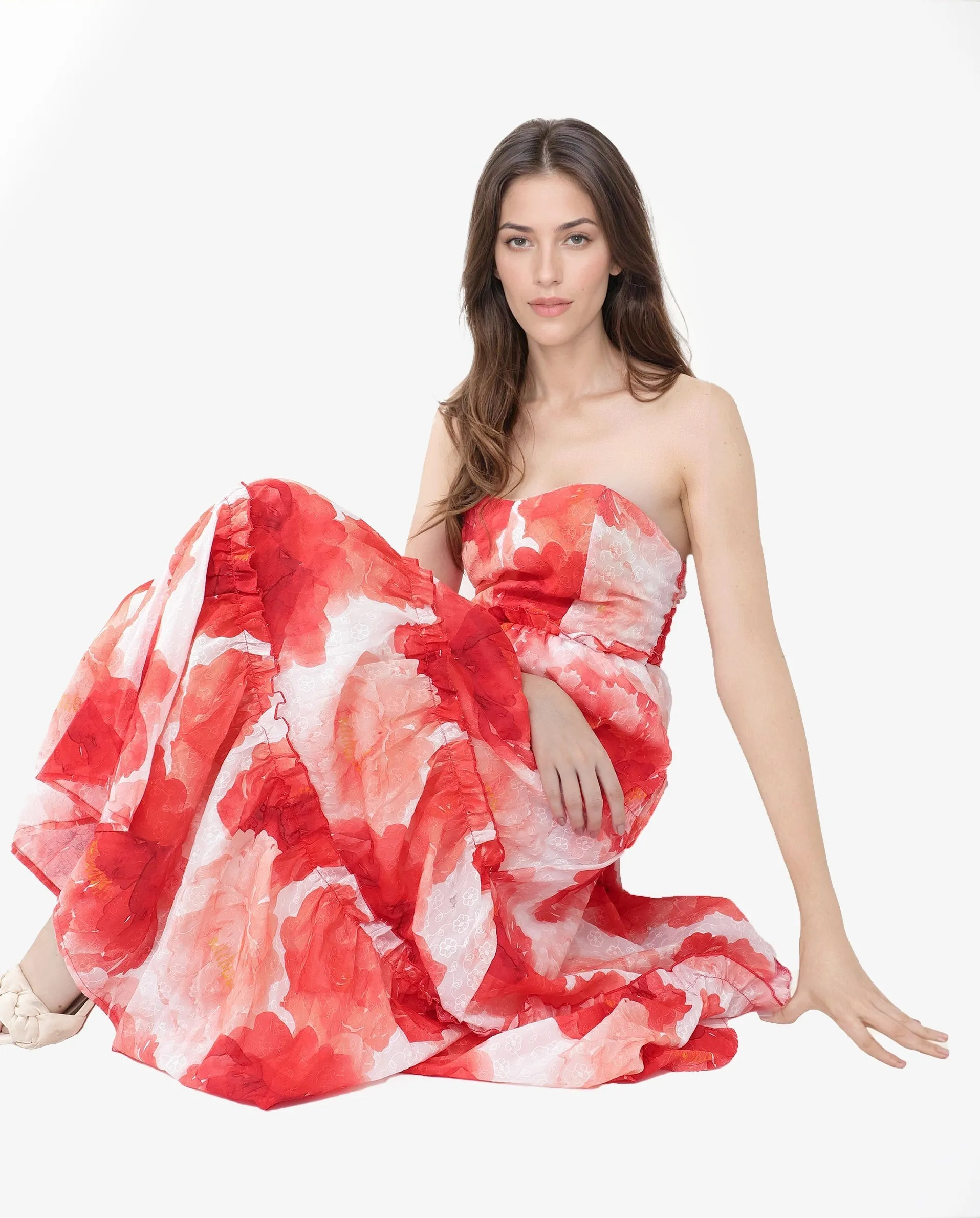 Rareism Womens Elma Pink Dress Noodle Strap Print