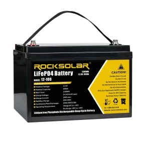 ROCKSOLAR 12V 100Ah Deep Cycle Lithium Battery (LIFEPO4)