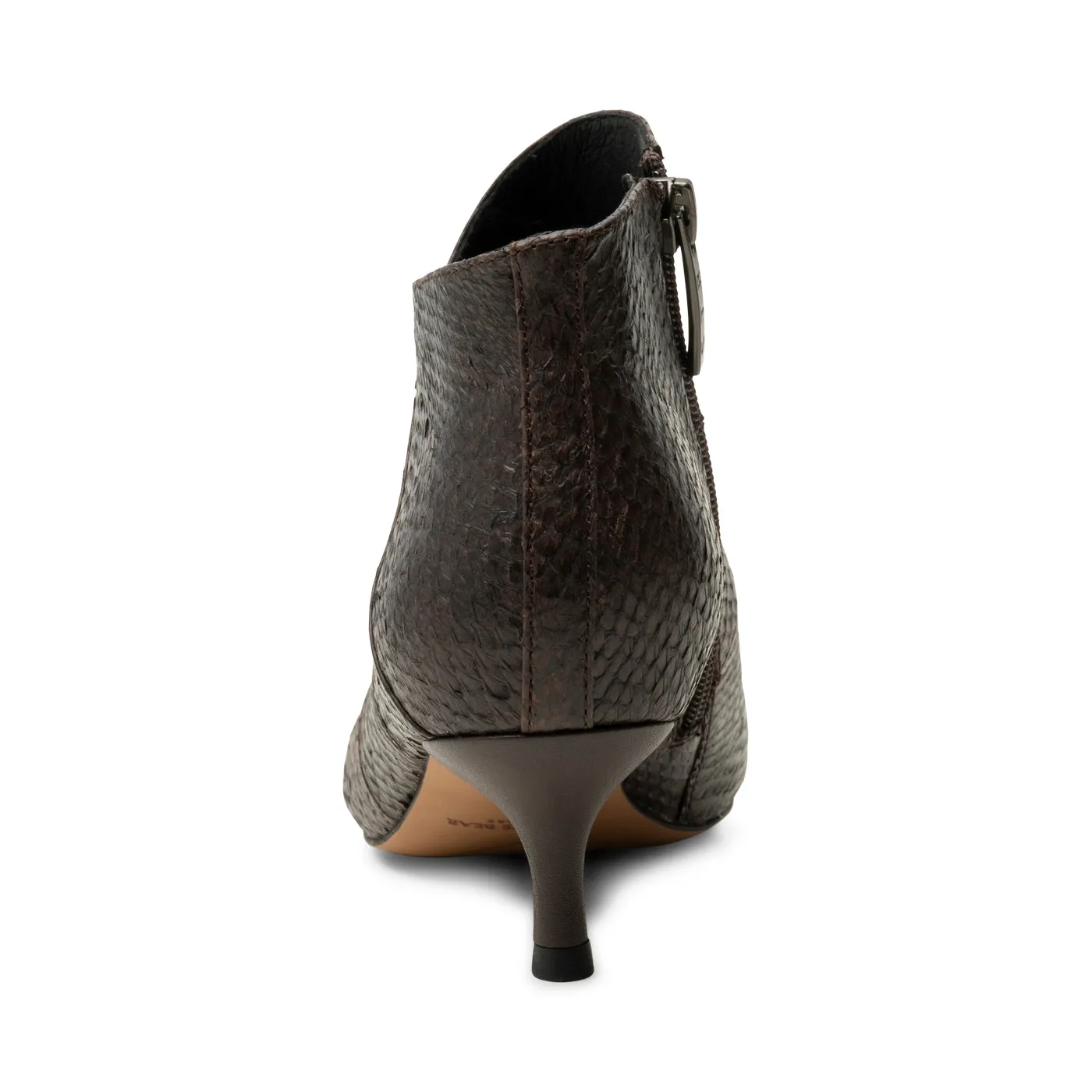 Saga bootie fishleather - DARK BROWN