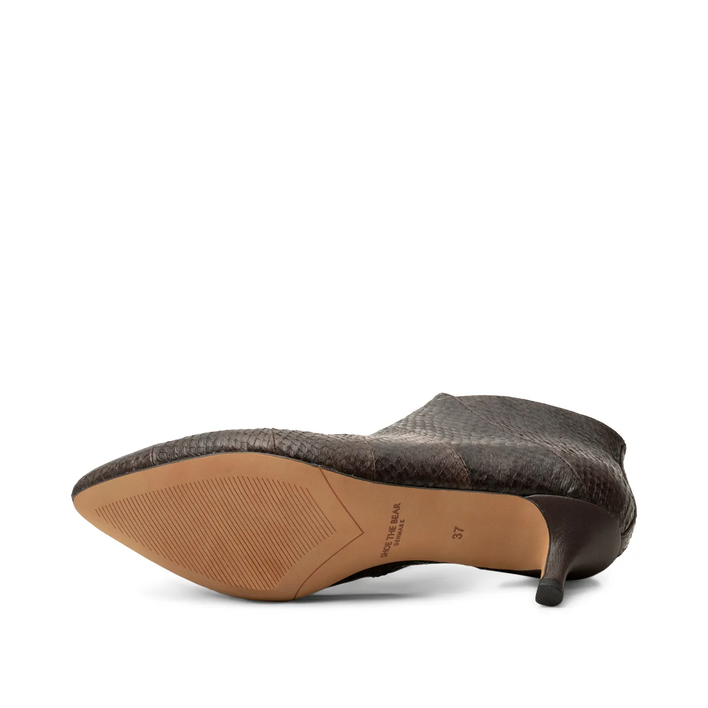 Saga bootie fishleather - DARK BROWN