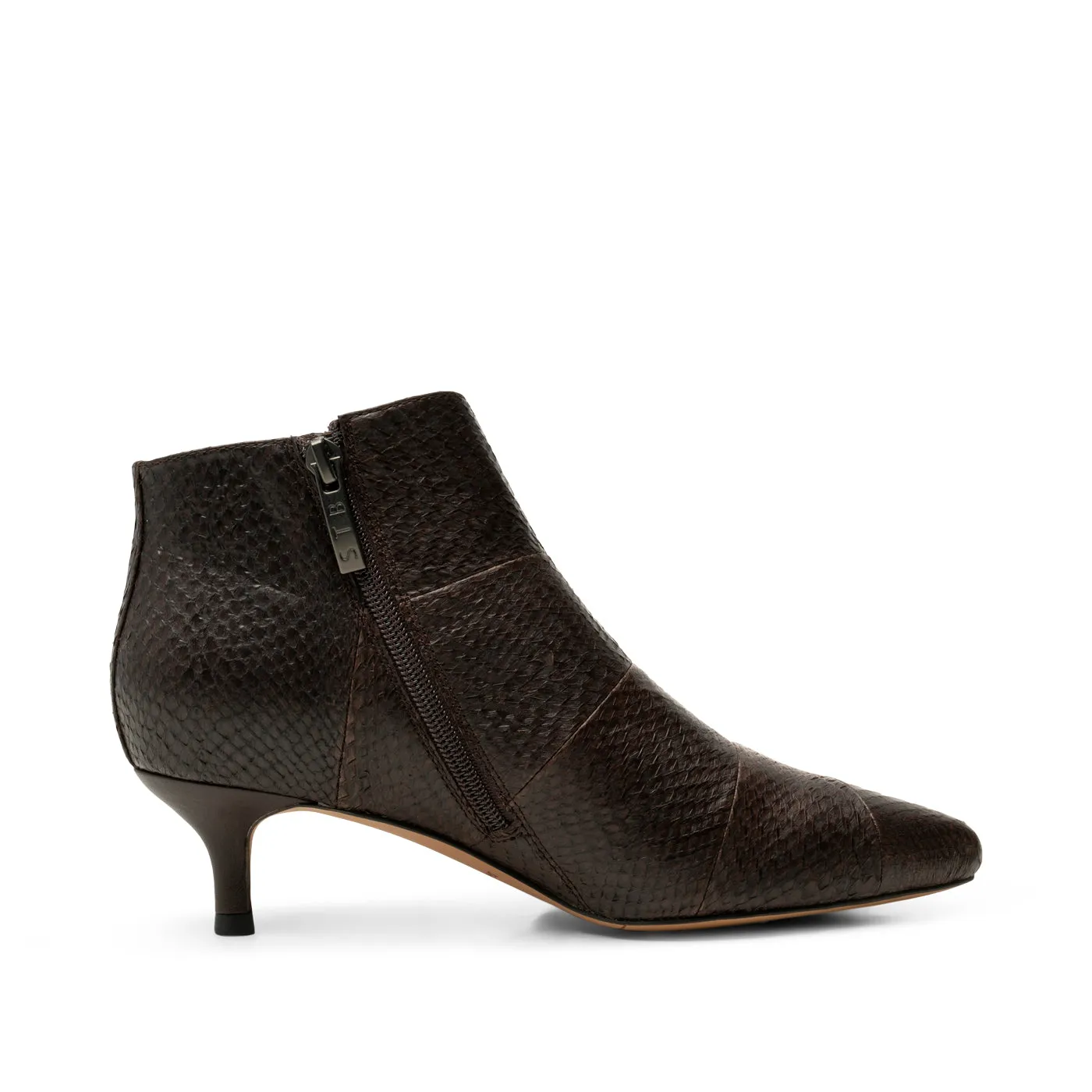 Saga bootie fishleather - DARK BROWN