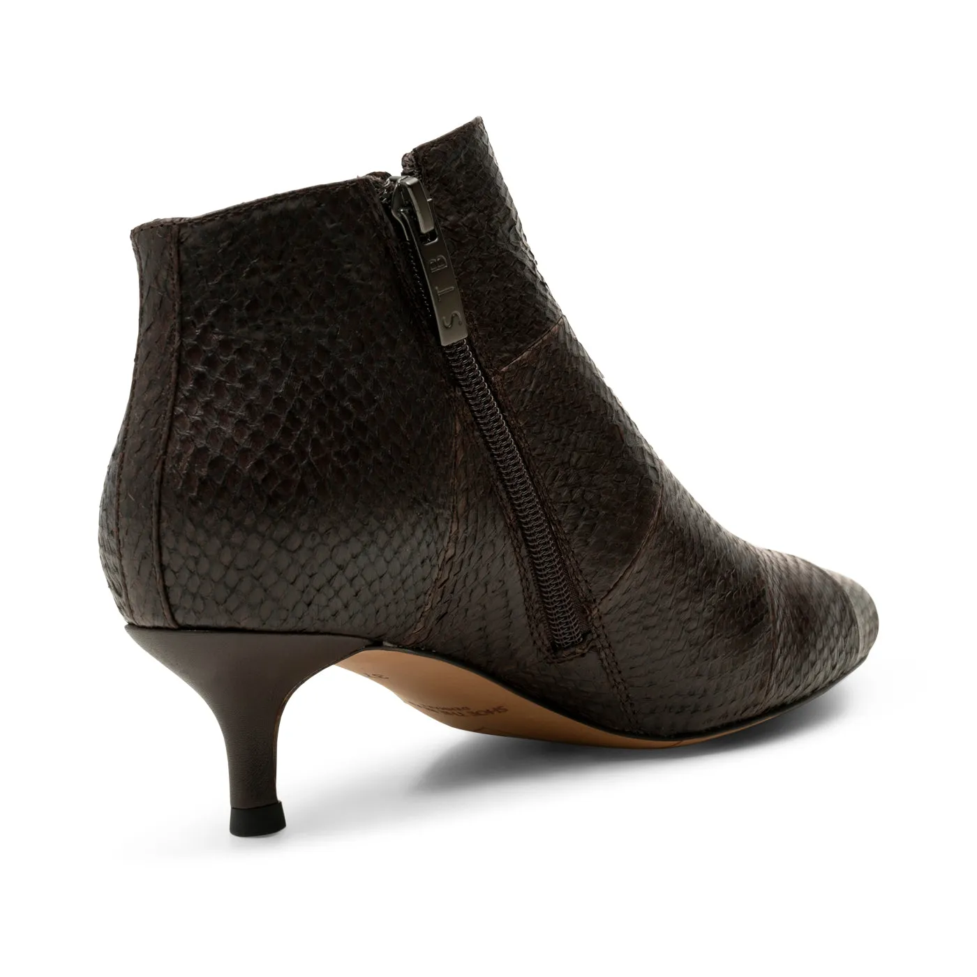 Saga bootie fishleather - DARK BROWN