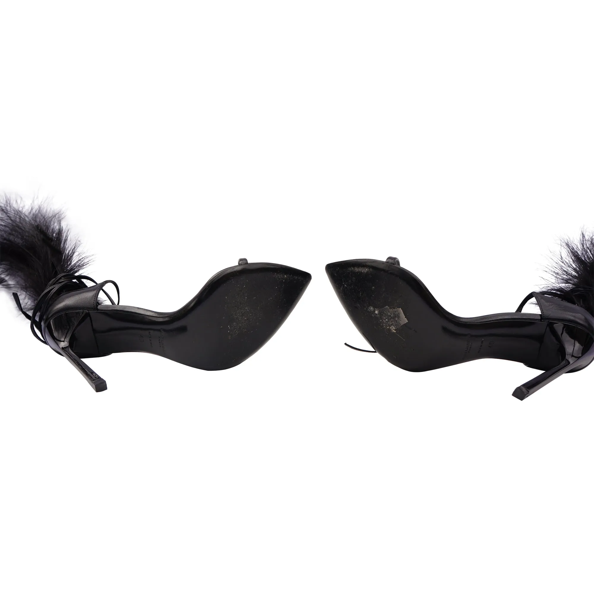 SAINT LAURENT 2018 TALITHA MOVIE CRYSTAL LEATHER ANKLE-WRAP SANDALS