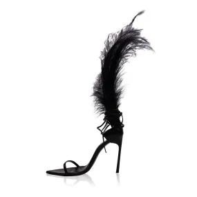 SAINT LAURENT 2018 TALITHA MOVIE CRYSTAL LEATHER ANKLE-WRAP SANDALS