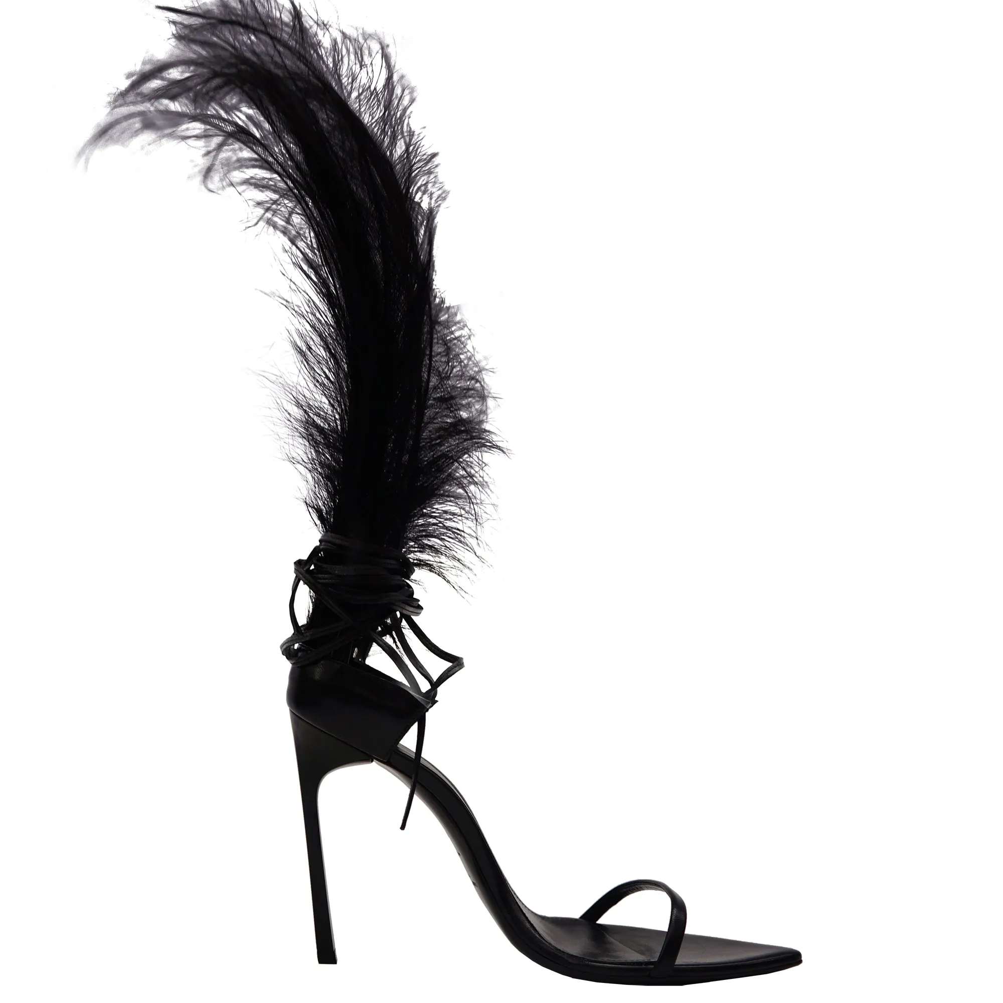 SAINT LAURENT 2018 TALITHA MOVIE CRYSTAL LEATHER ANKLE-WRAP SANDALS