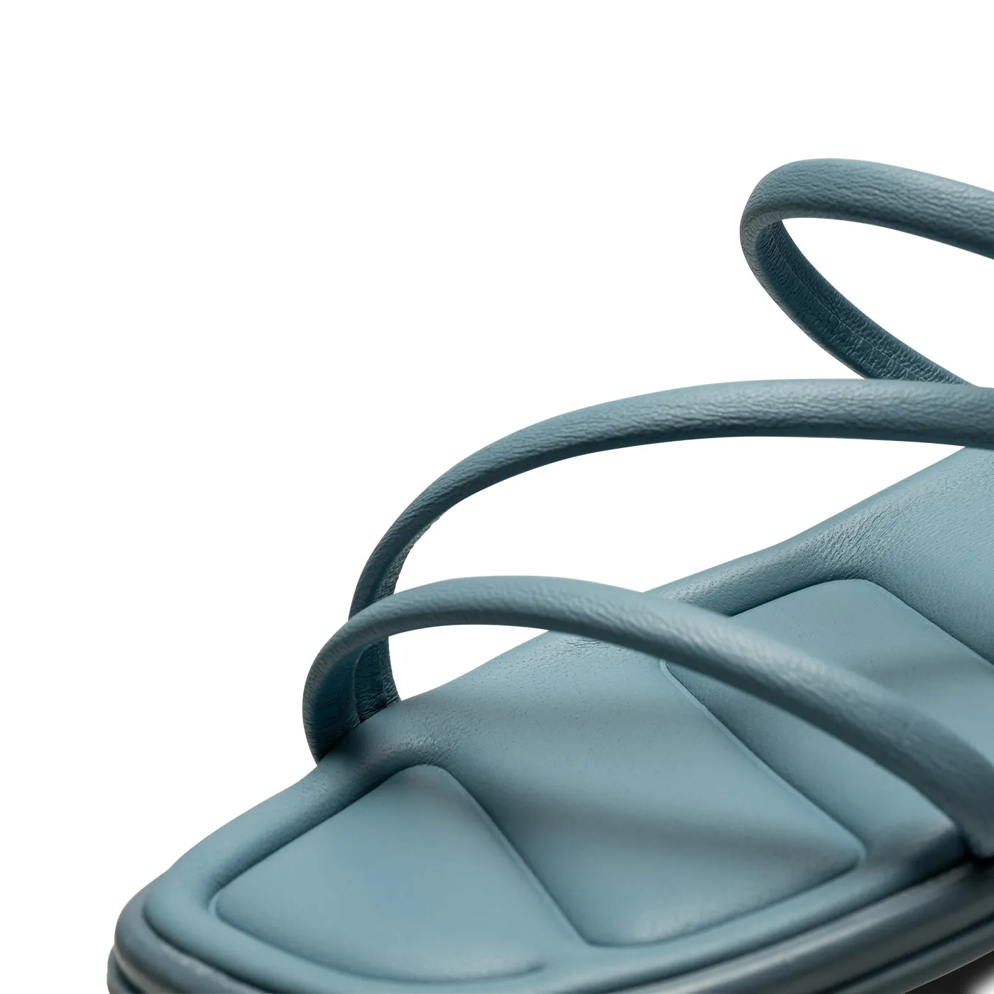 Selena sandal med rem i læder - Dusty Blue