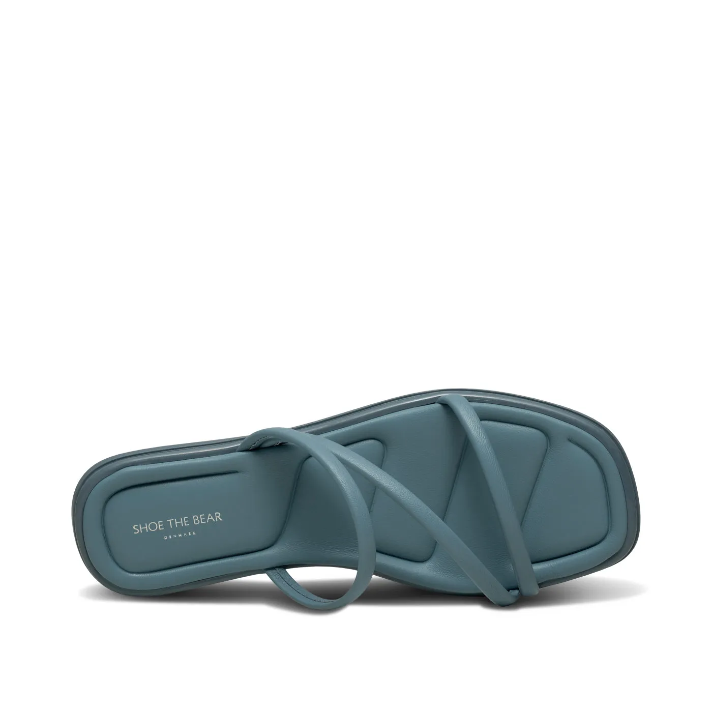 Selena sandal med rem i læder - Dusty Blue