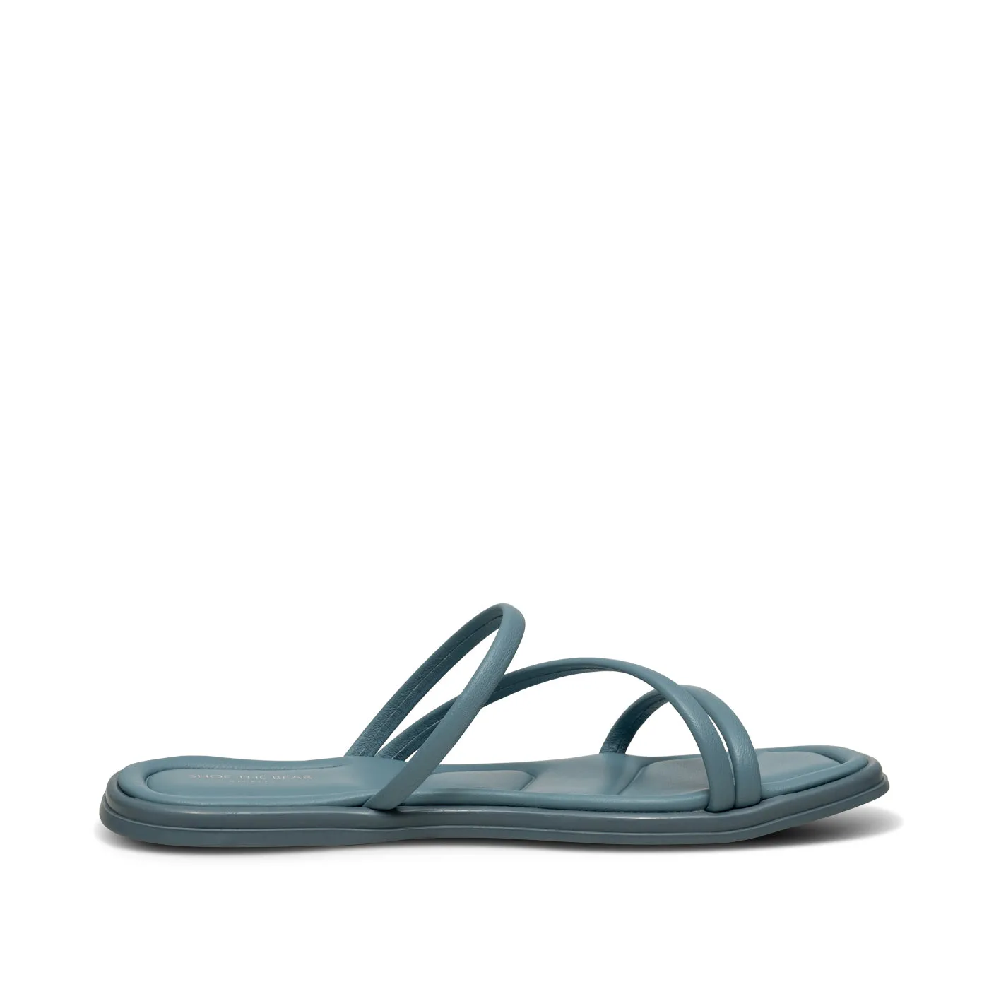 Selena sandal med rem i læder - Dusty Blue