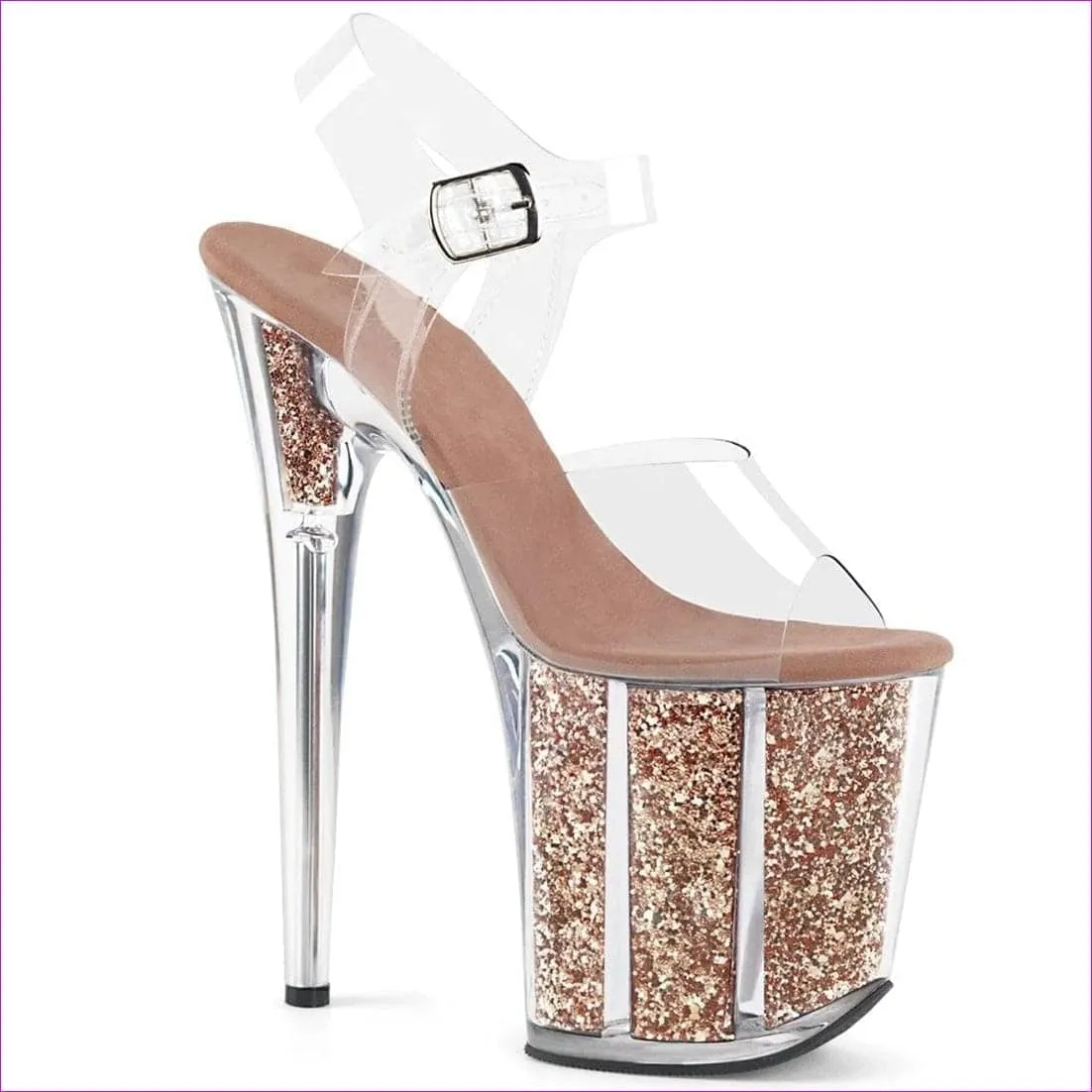 Sequin Transparent Platform Heel 7"