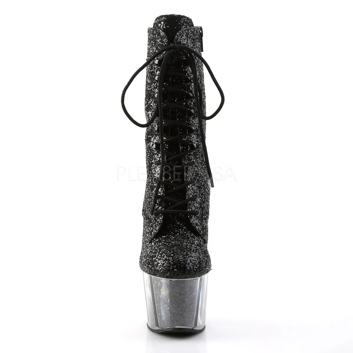 Sexy Devil Black Glitter Ankle Boots
