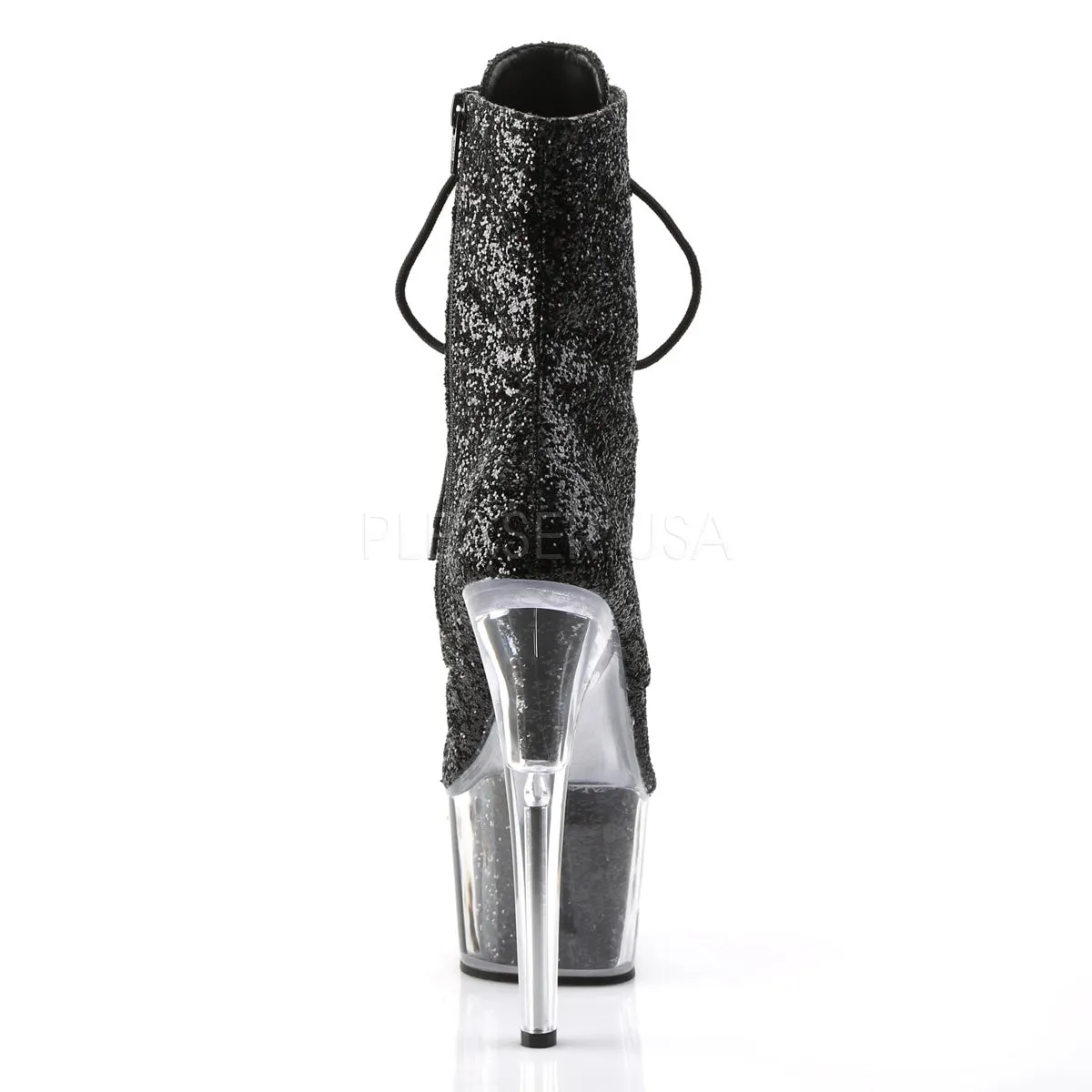Sexy Devil Black Glitter Ankle Boots