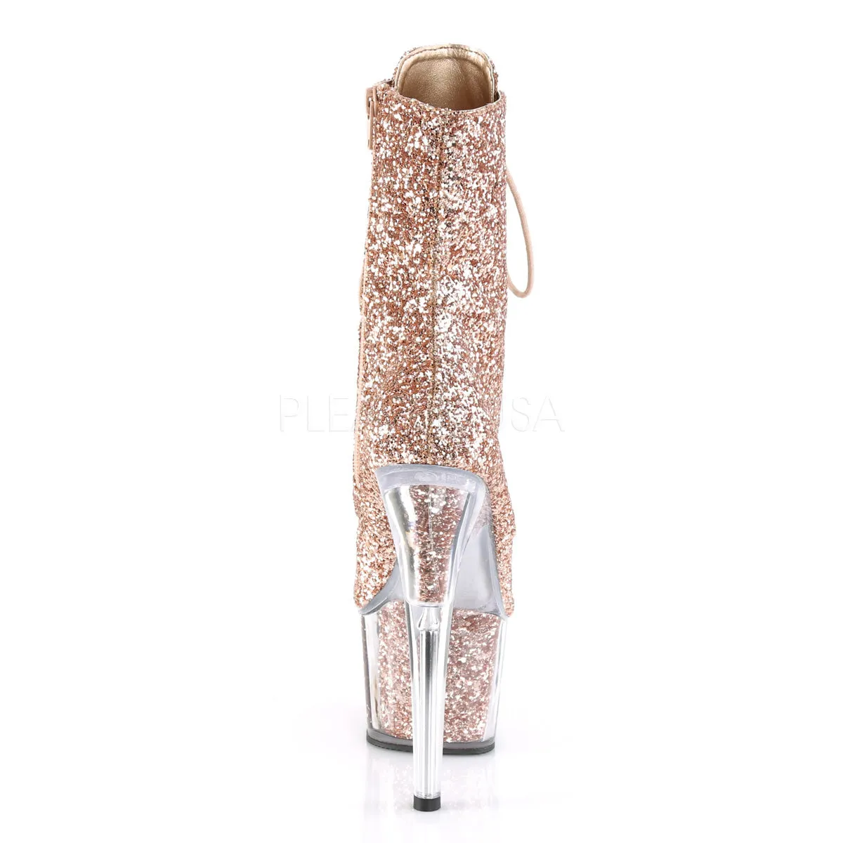 Sexy Devil Rose Gold Glitter Ankle Boots