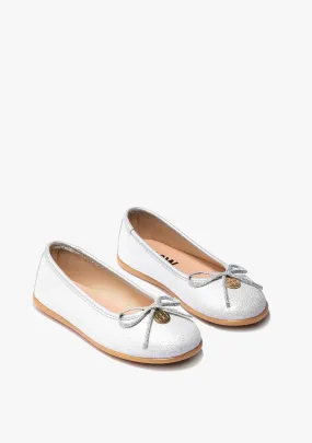 Silver leather ballerinas