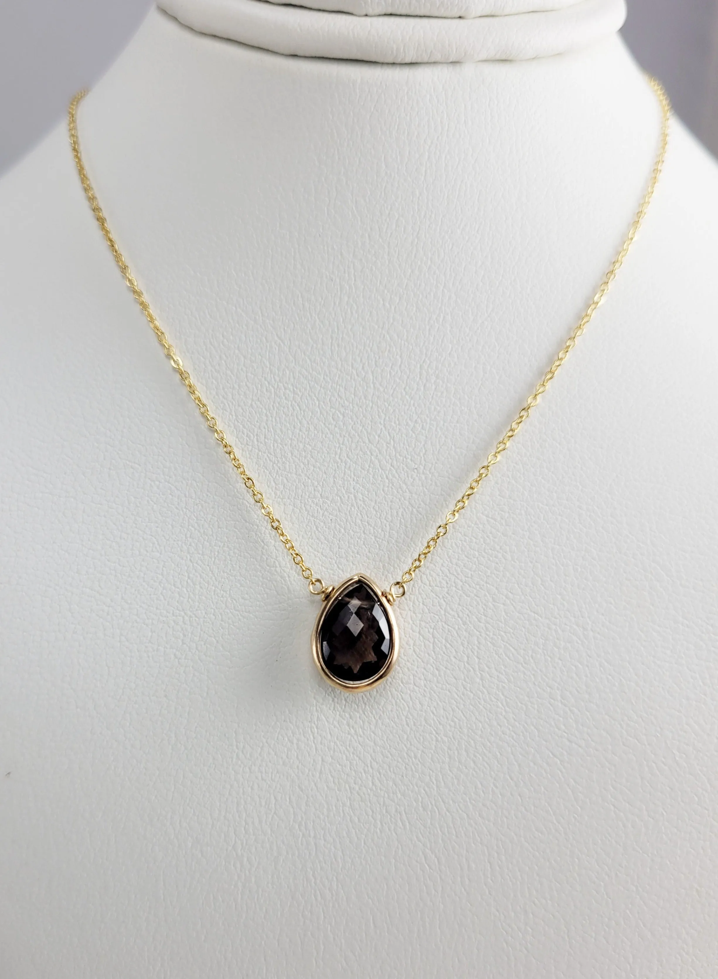 Smoky Quartz Briolette Pendant Necklace