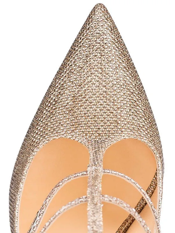 Sparkling Glitter High Heels With Buckle Stiletto Heel OS115