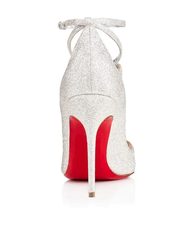 Sparkling Glitter Peep Toe With Ankle Strap High Heels OS119