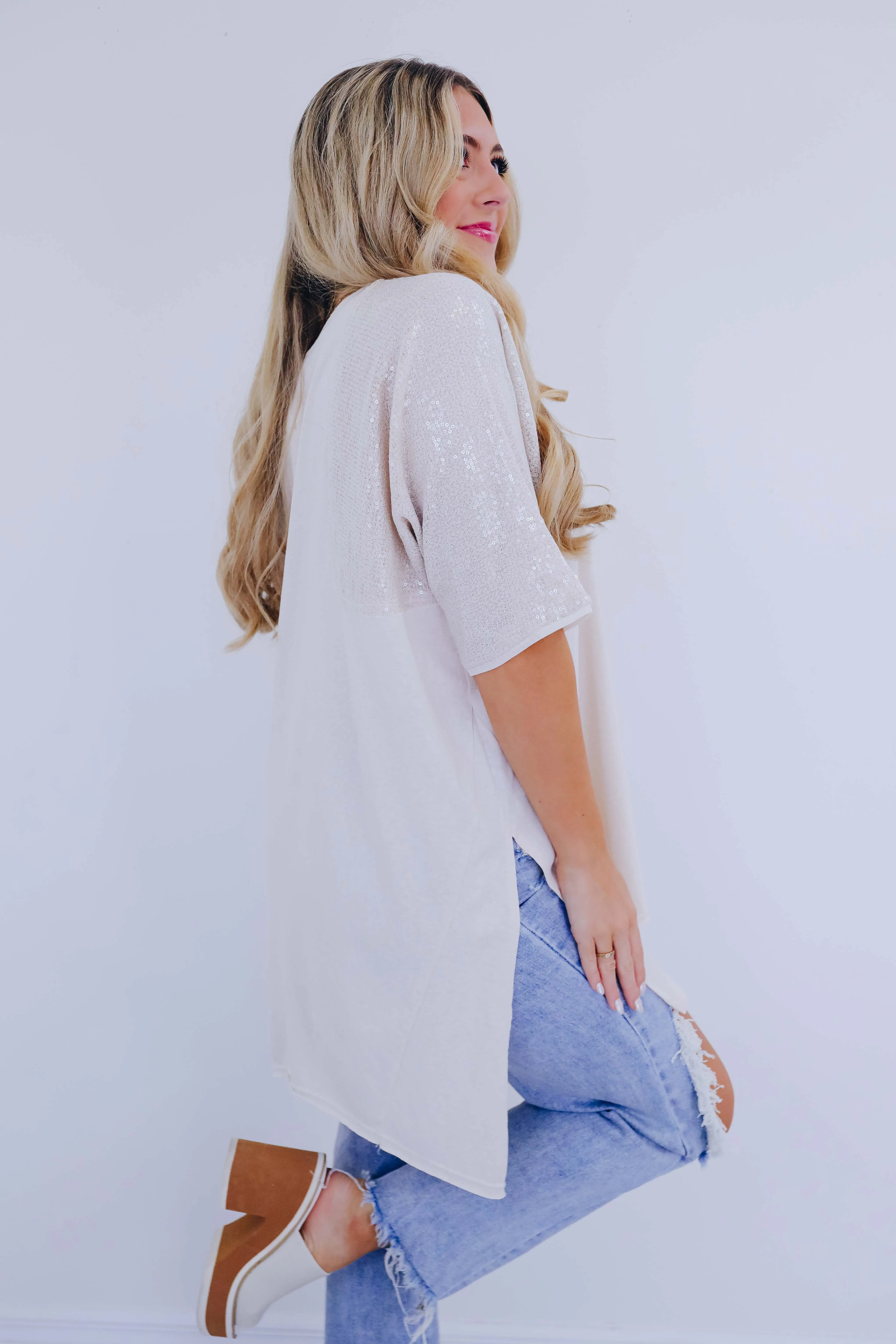 Sugar Sheen Side Slit Tunic Shirt- 2- Colors