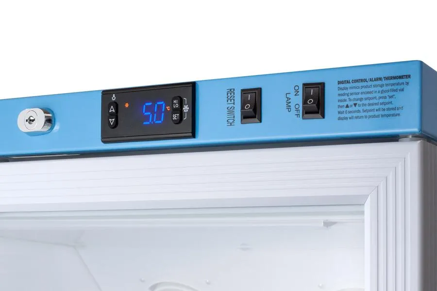Summit ARG8PV456 8 CU.FT. Upright Vaccine Refrigerator, Certified To Nsf/ansi 456 Vaccine Storage Standard