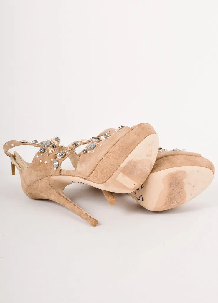Tan Rhinestone Stilettos