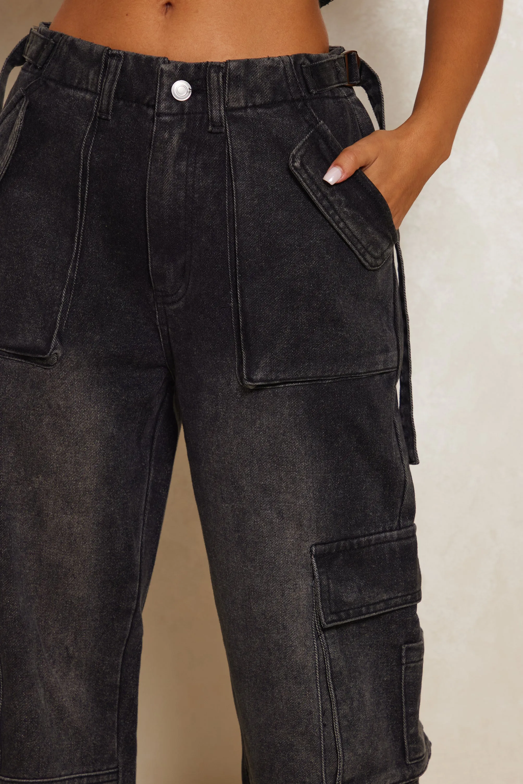The Mars Denim Cargo Jeans - Dark Wash