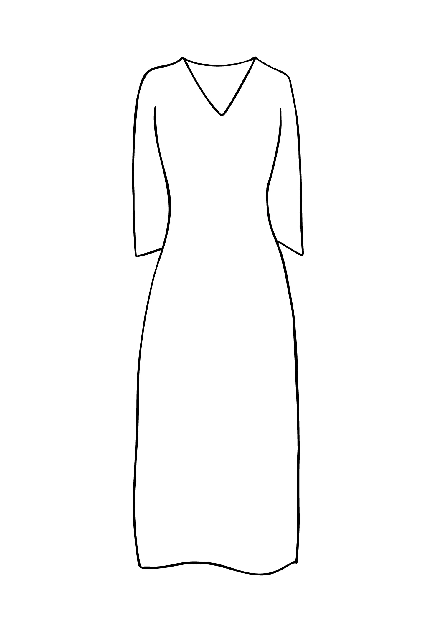 V Neck Kaftan in Dark Cherry
