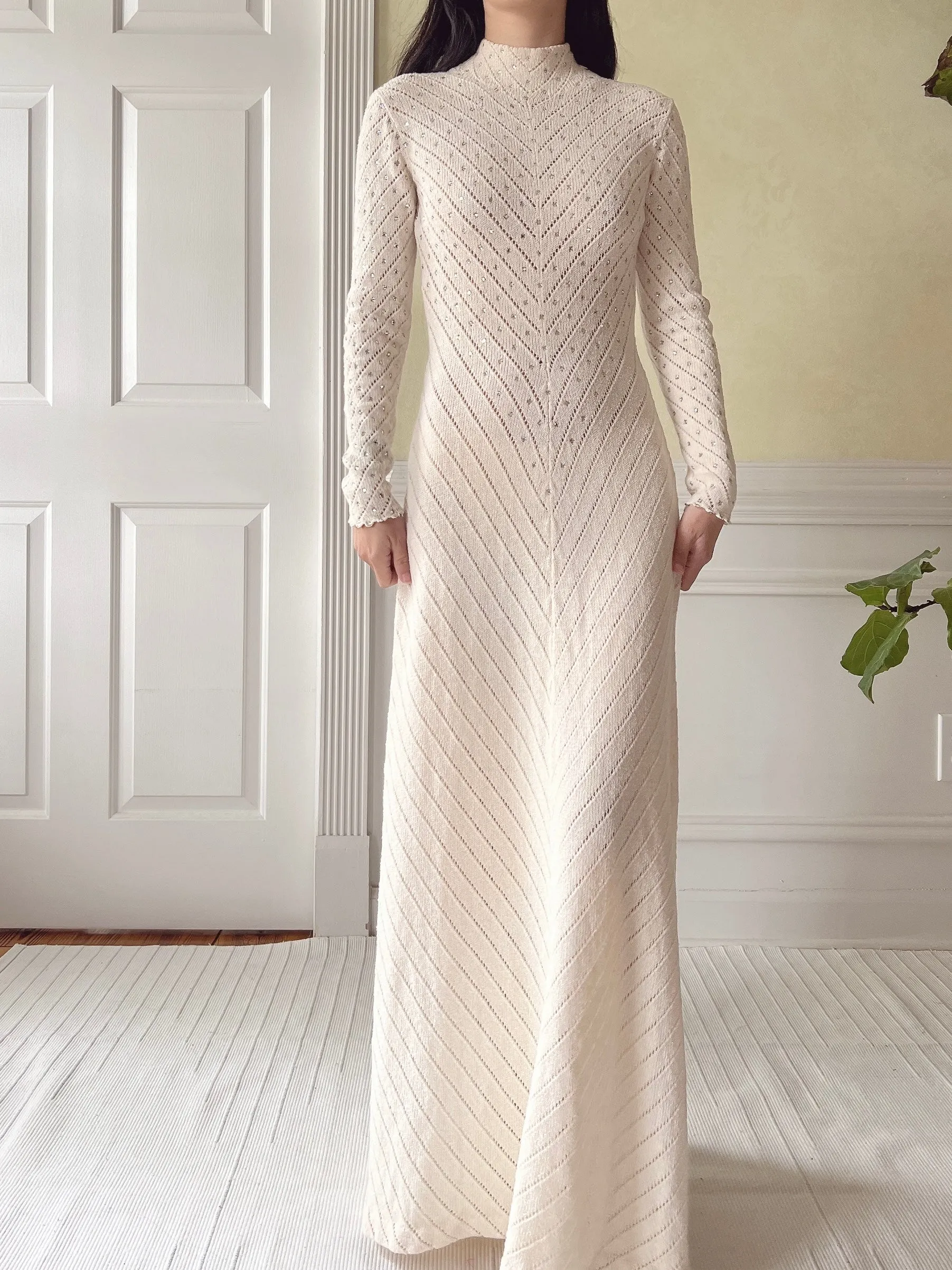Vintage Crystal Knit Dress - XS