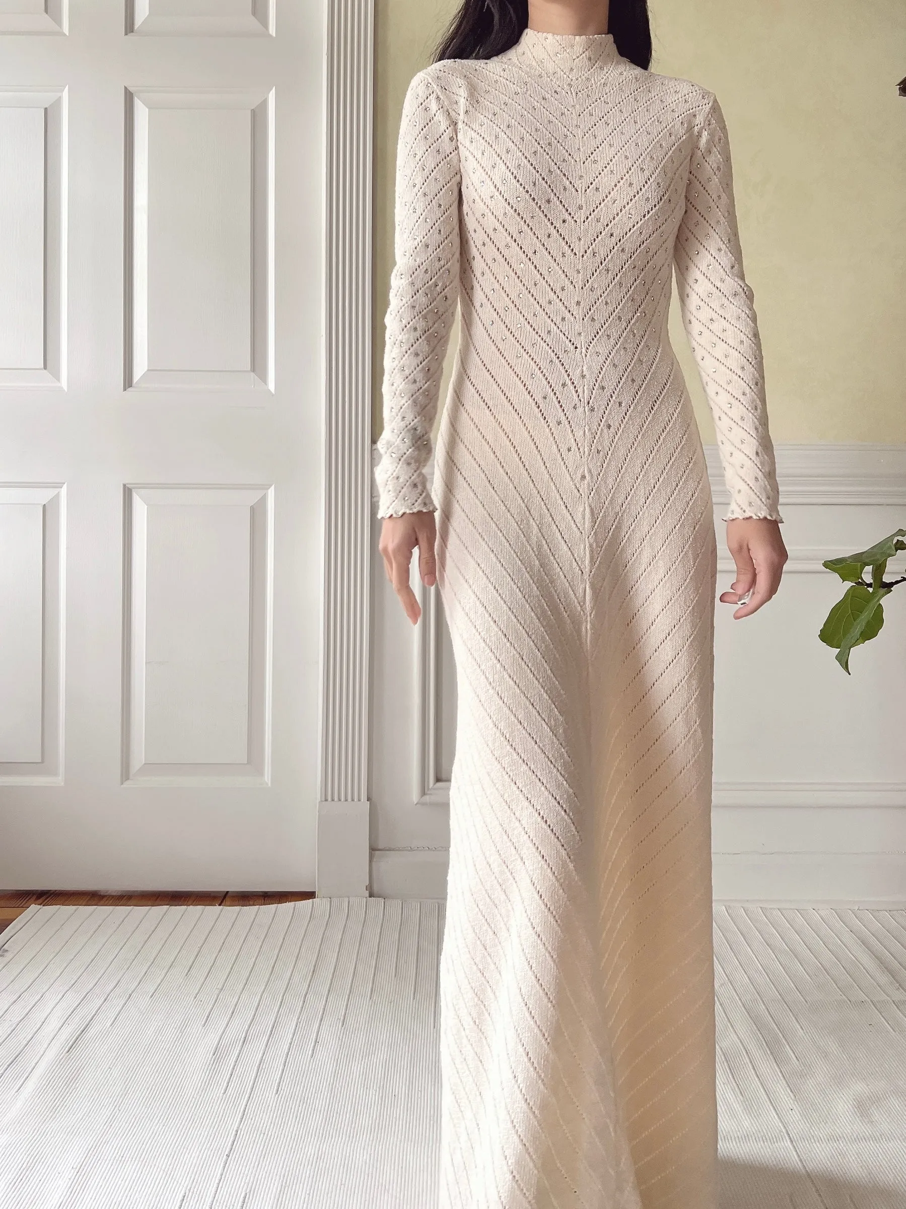 Vintage Crystal Knit Dress - XS