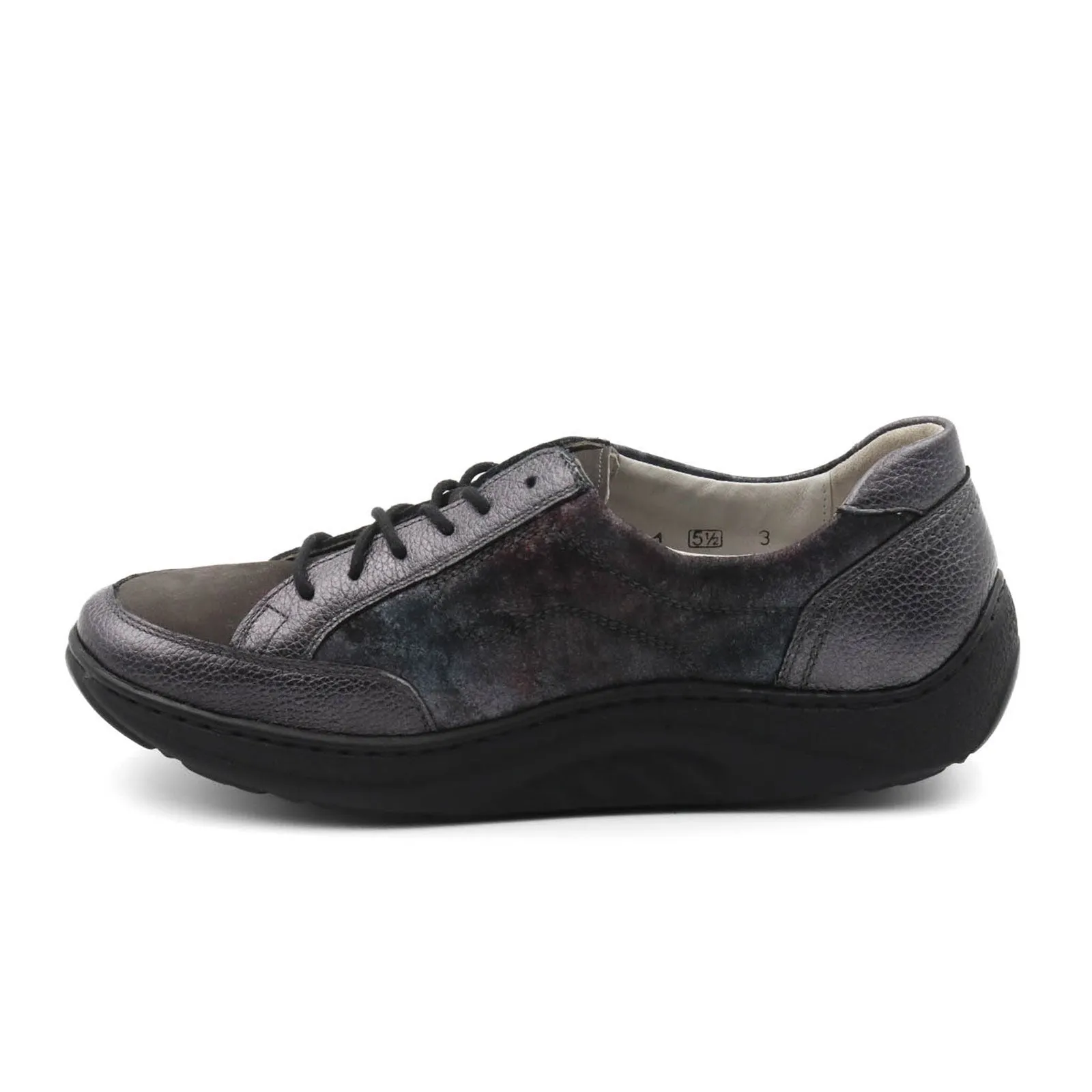 Waldlaufer Beatrice 502027 Lace Up (Women) - Dark Grey Combi