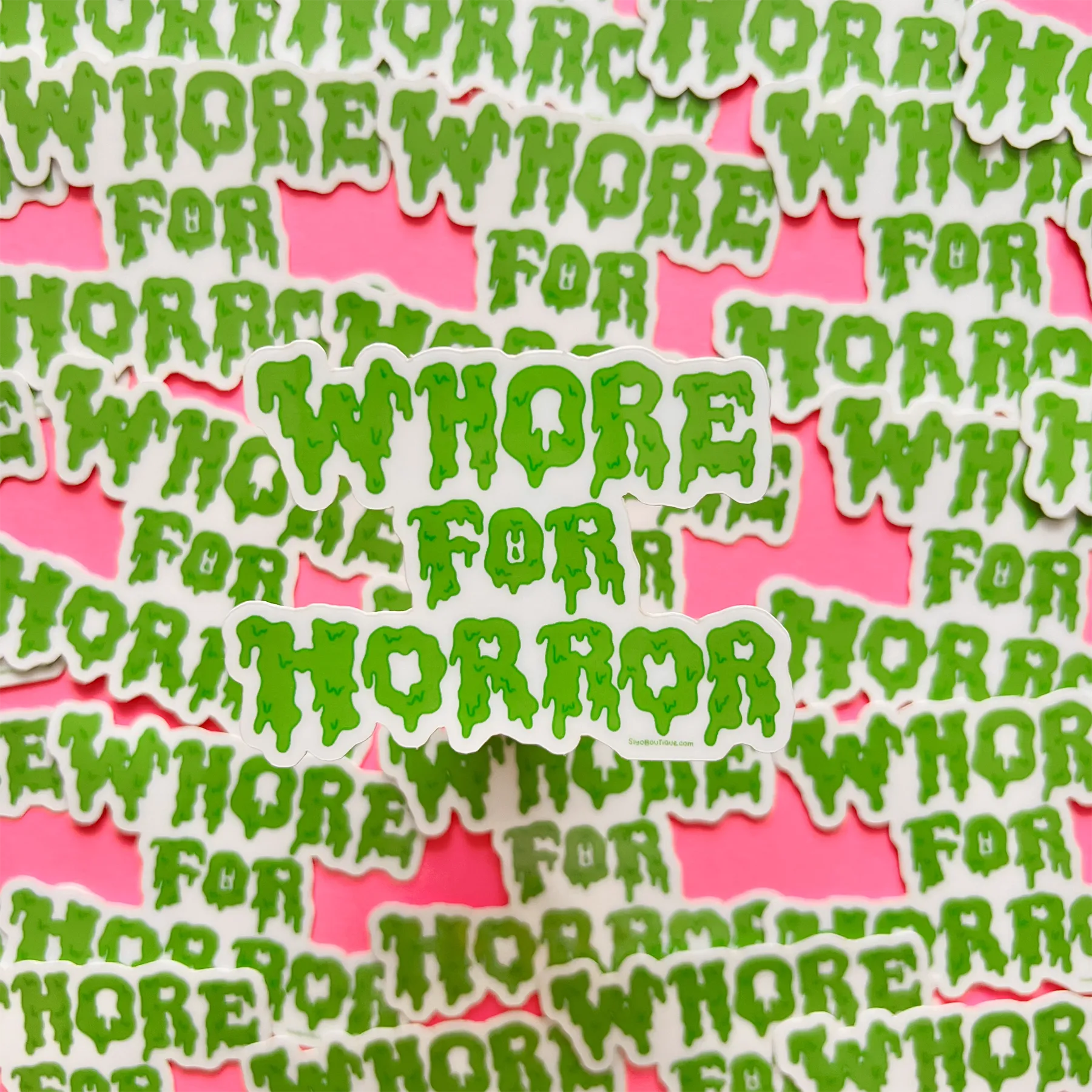 Whore For Horror Glow in the Dark Vinyl Sticker