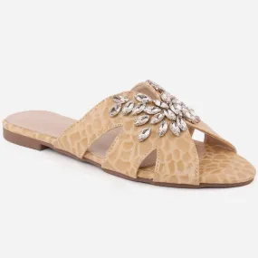 Women "NOVA" Gemstone Comfy Flat Slippers
