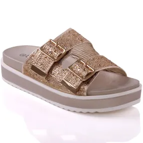 Womens ‘Irana’ Shimmery Summer Slippers