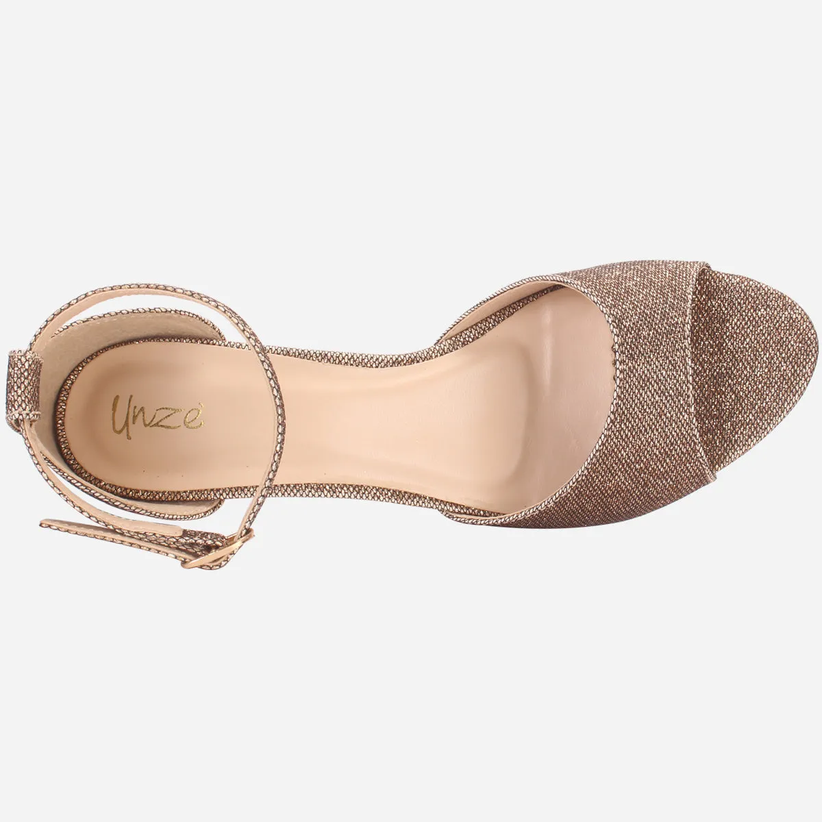 Womens "FLORAA" Glitter Open Toe Wedding Sandals