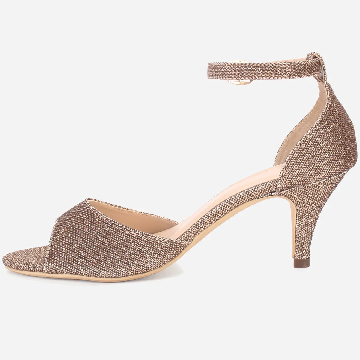 Womens "FLORAA" Glitter Open Toe Wedding Sandals
