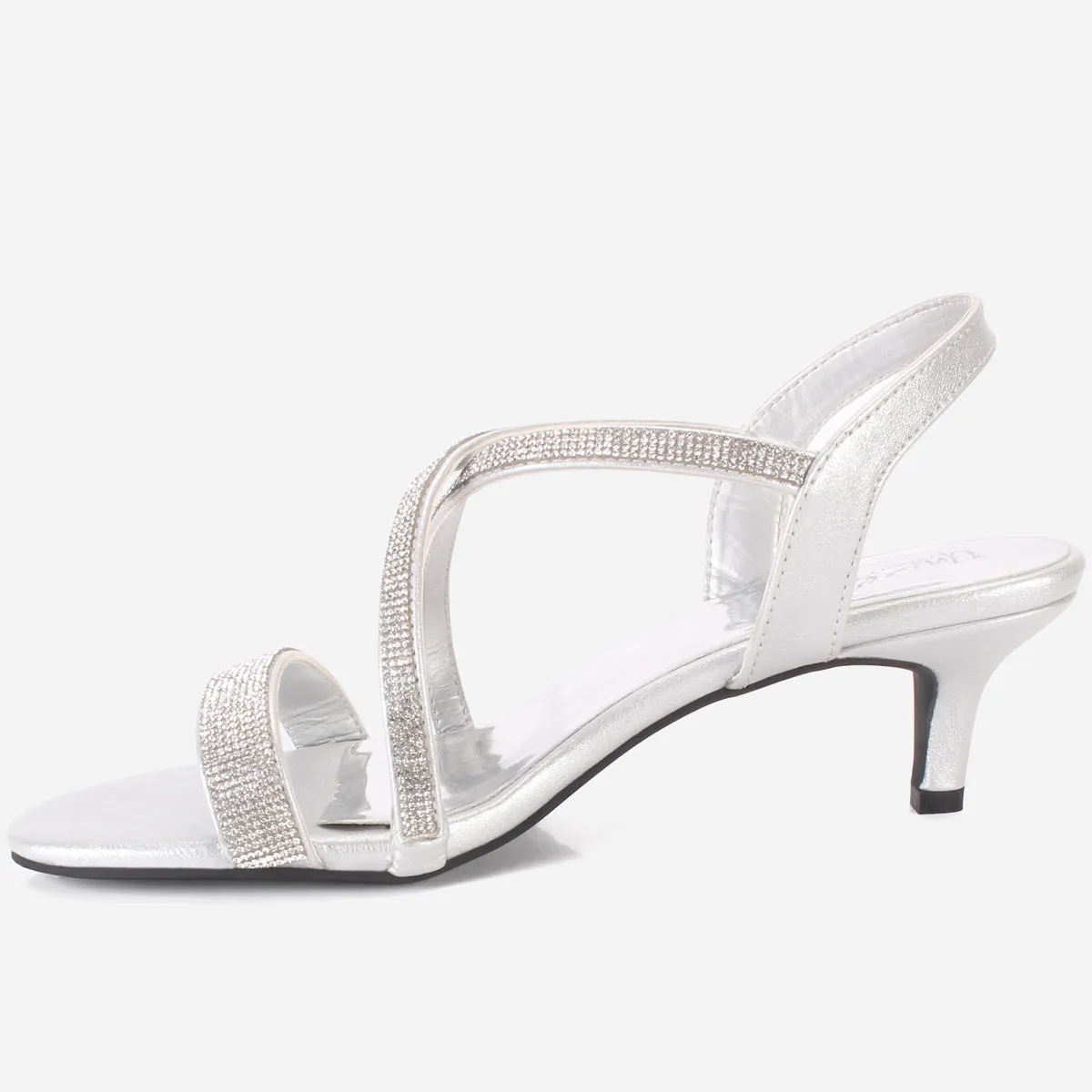 Womens "HIYLO"Glitter Low Heel Party Sandals