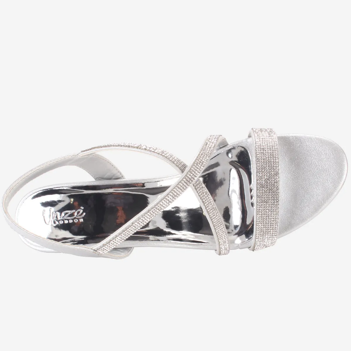 Womens "HIYLO"Glitter Low Heel Party Sandals