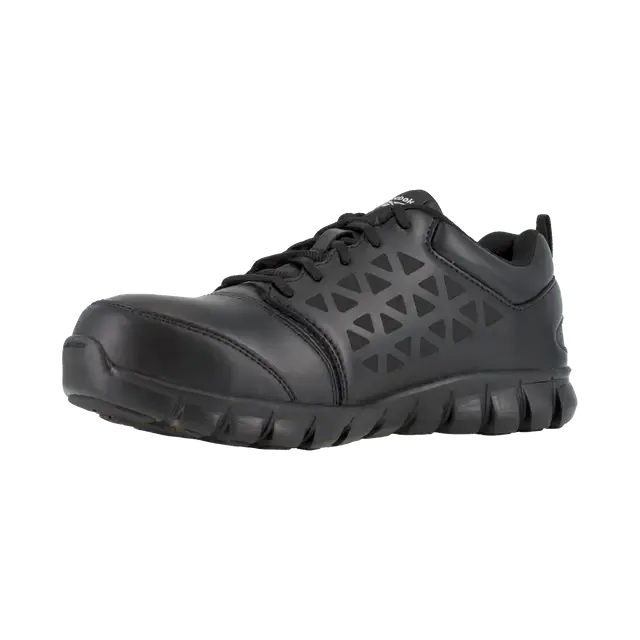 Women's Sublite Cushion Alloy-Toe Athletic Leather Work Shoe Black