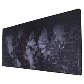 World Map Gaming Mouse Pad 31.0"x11.5" (3.0mm) - Non-Slip Rubber Base, Durable Stitched Edges, Smooth Surface